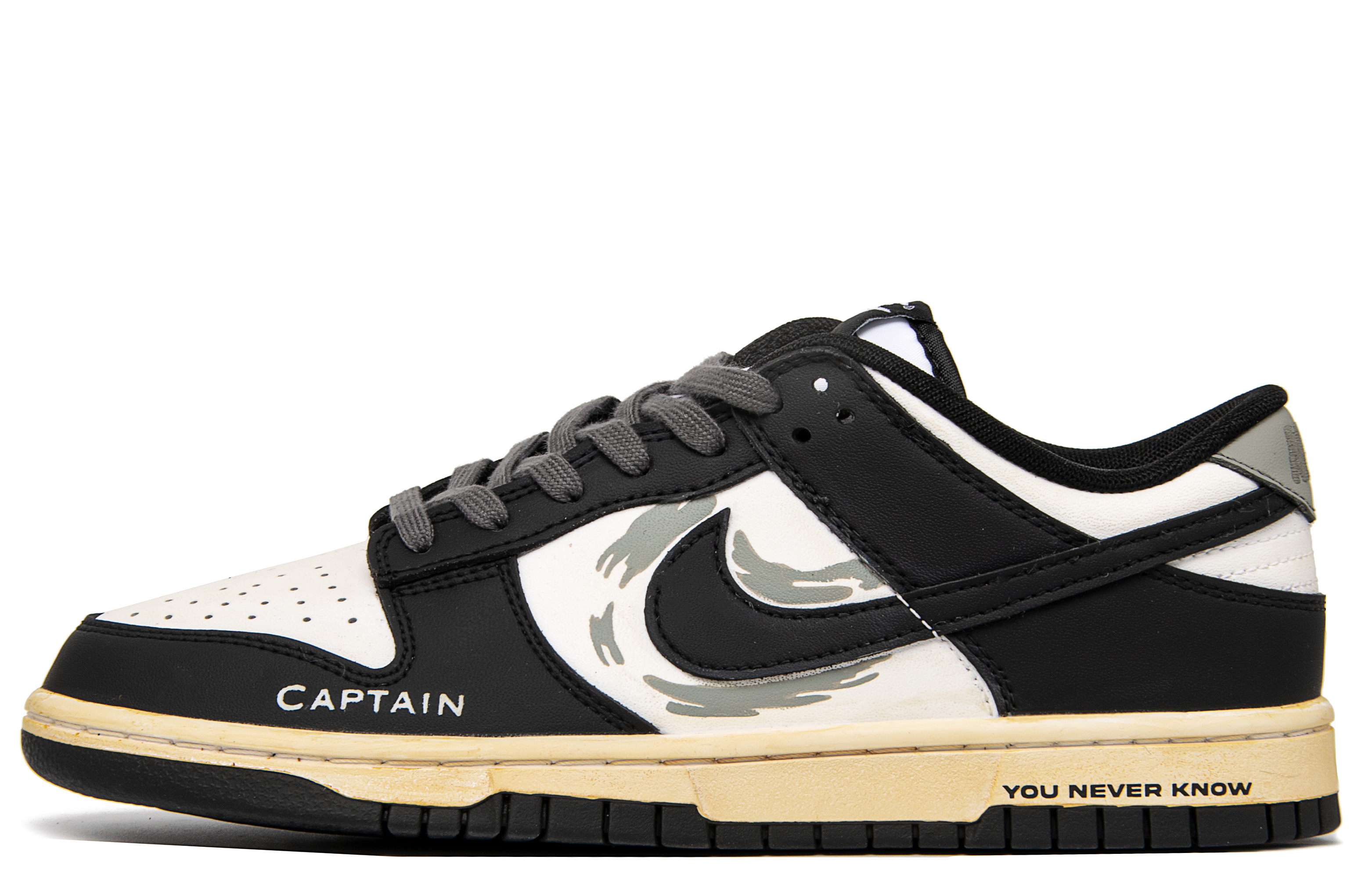 

Кроссовки Nike Dunk Skateboarding Shoes Unisex Low-top Black/white/gray, черный