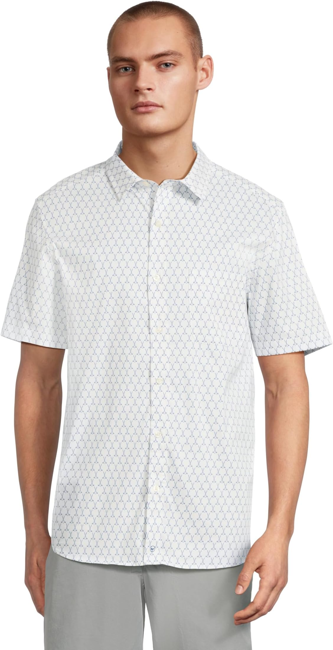 

Рубашка Vineyard Vines Country Clubs Performance Cotton Short Sleeve Shirt, цвет White Cap