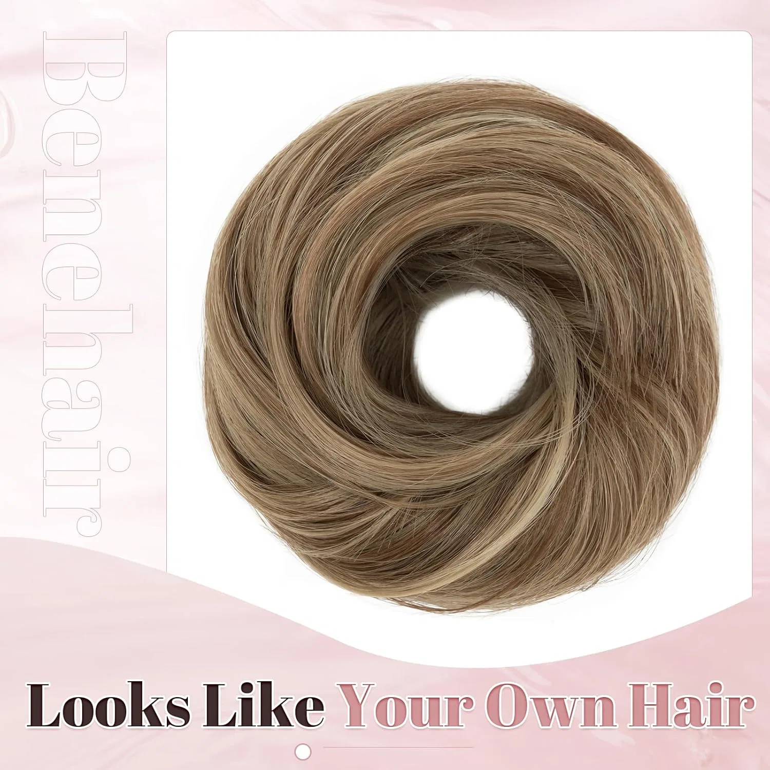Шиньон «Messy Bun» с эластичной резинкой от Benehair Benehair, Brown & Blonde — фото 3