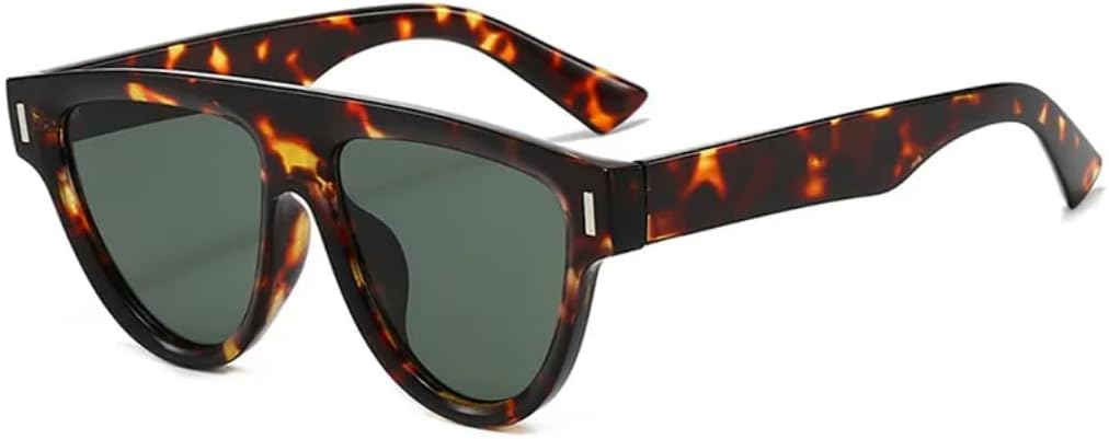 

Винтажные квадратные солнцезащитные очки для женщин, роскошные модные очки с защитой от УФ-излучения UV400, трендовые очки с линзами Ocean, панк-стиль для мужчин TVTBBVV, Leoaprd-green