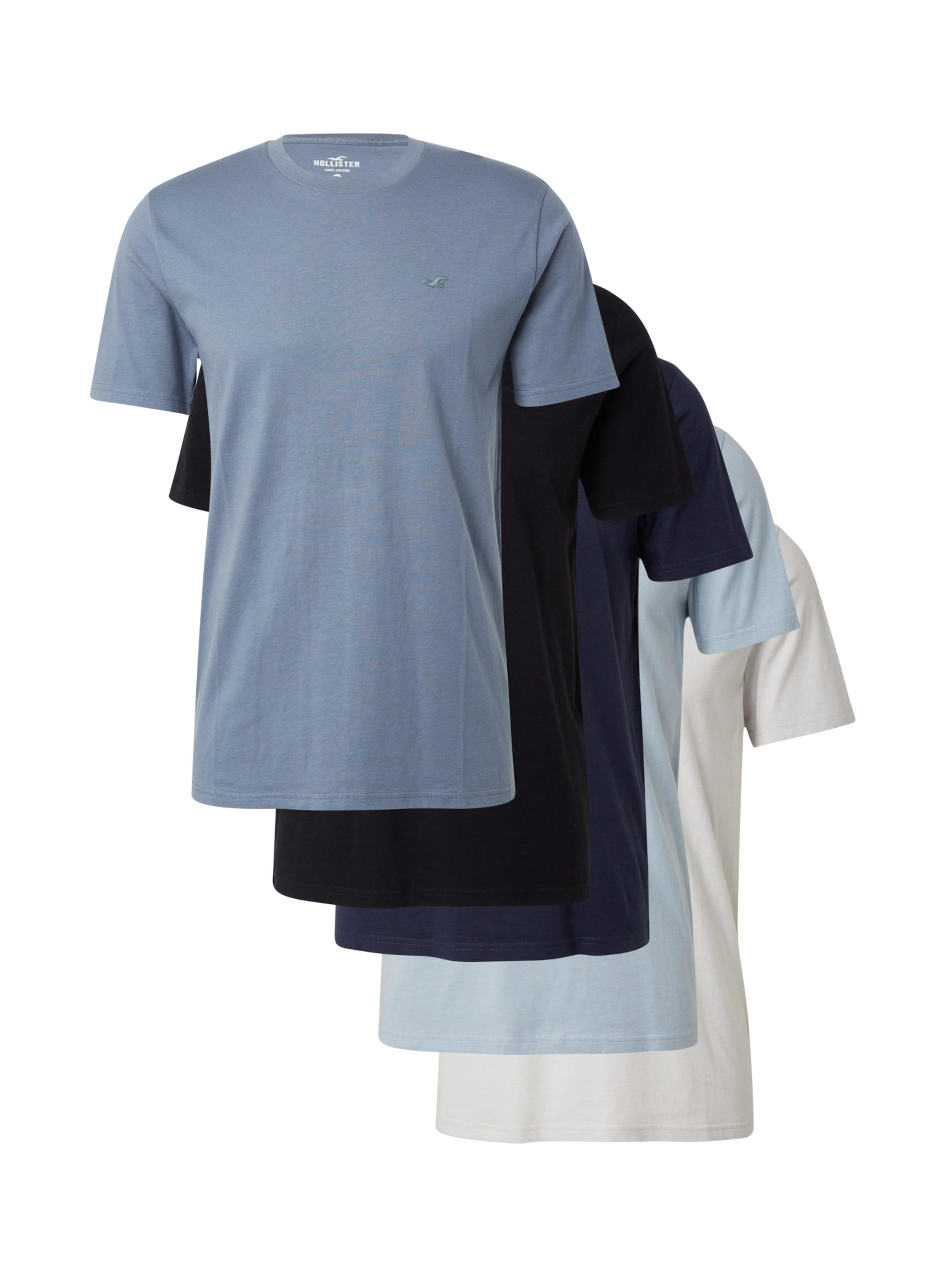 

HOLLISTER Футболка в светло-синем, темно-синем, сером, черном
