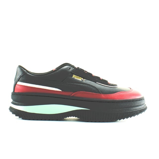 Черные кожаные женские кроссовки на шнуровке Deva chich 371195 01 Puma, черный
