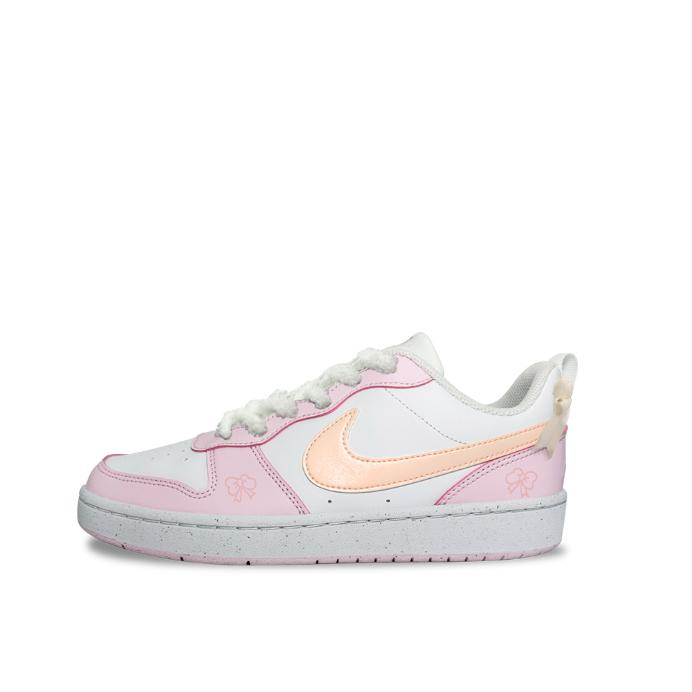

Court Borough Girlish Prologue Slip Resistant Abrasion Resistant Low top Детские скейтбординговые кроссовки Teenagers Nike, розовый