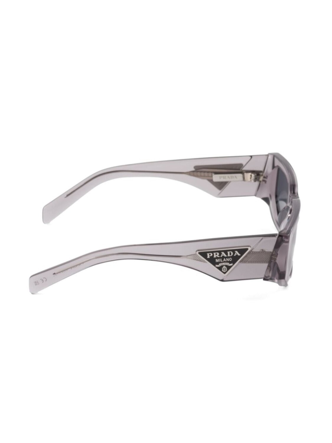 Prada Eyewear солнцезащитные очки в прямоугольной оправе с треугольным логотипом, серый — фото 3