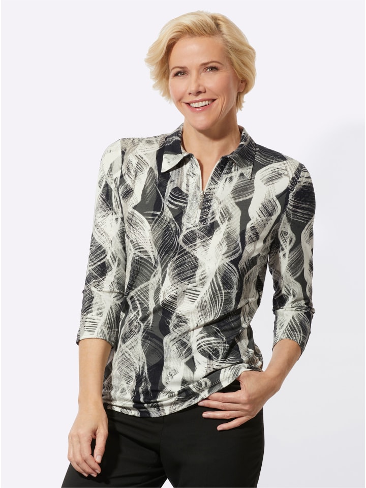 

Рубашка-поло черного цвета с принтом экрю WITT WEIDEN