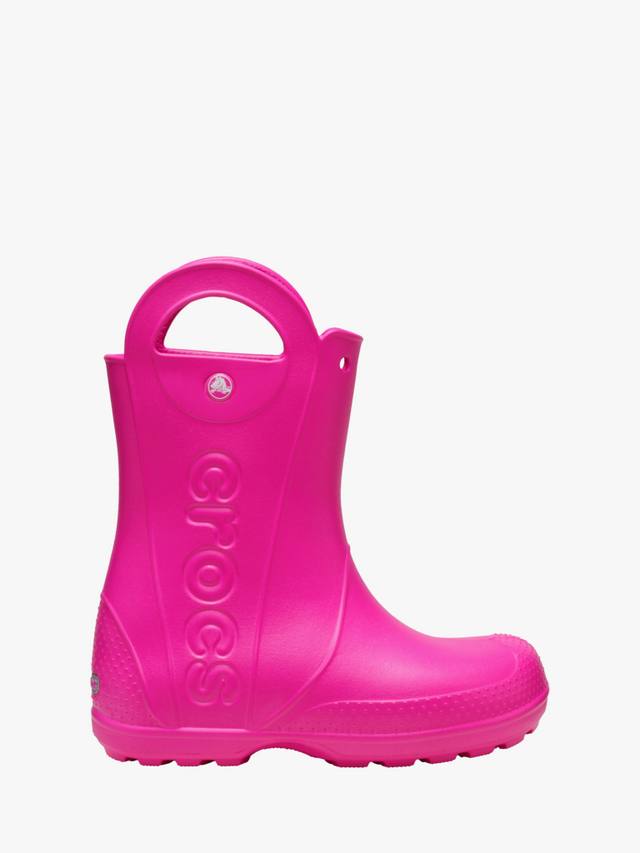 

Детские водонепроницаемые резиновые сапоги с увеличенной ручкой Crocs, Pink