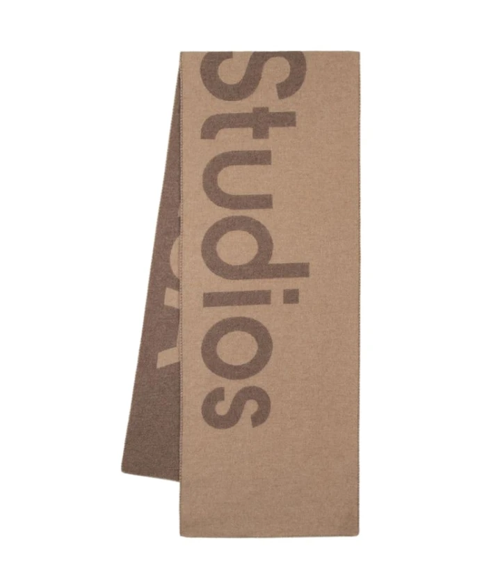 

Шарф Toronty с логотипом шерсть светло Acne Studios, коричневый