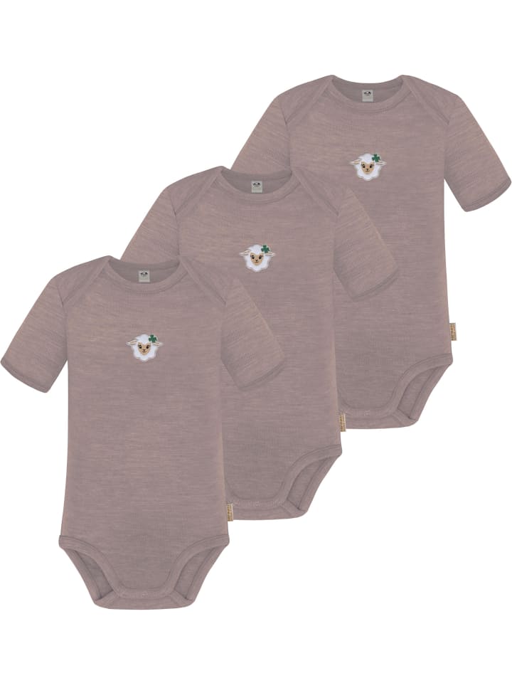 

Normani Outdoor Sports Комплект из 3 детских боди с коротким рукавом из мериносовой шерсти, цвет Тауранга, розовый