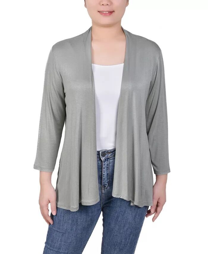 

Женский однотонный кардиган с рукавами 3/4 NY Collection, зеленый
