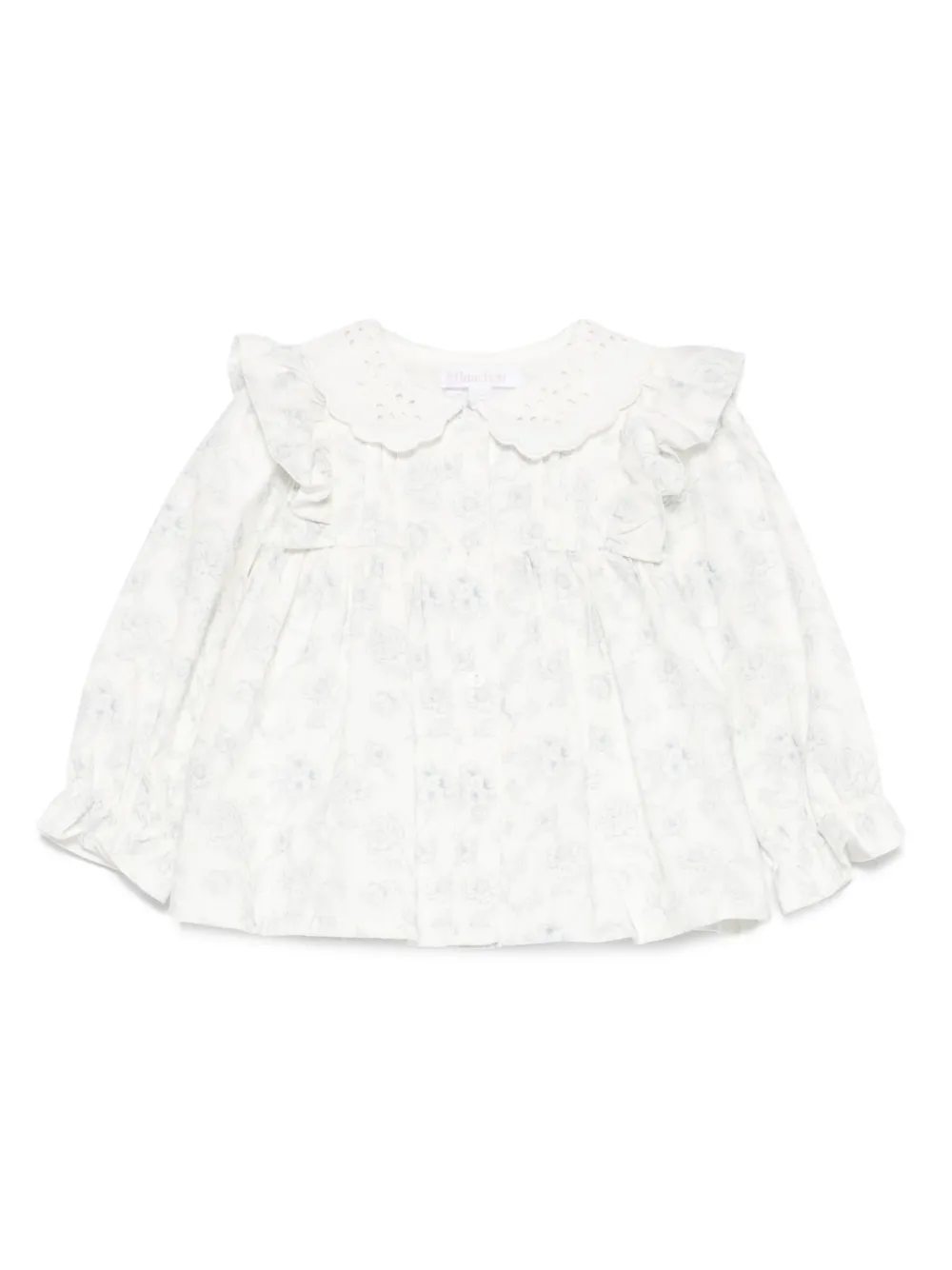 

Блузка с оборками и цветочным принтом Patachou, белый