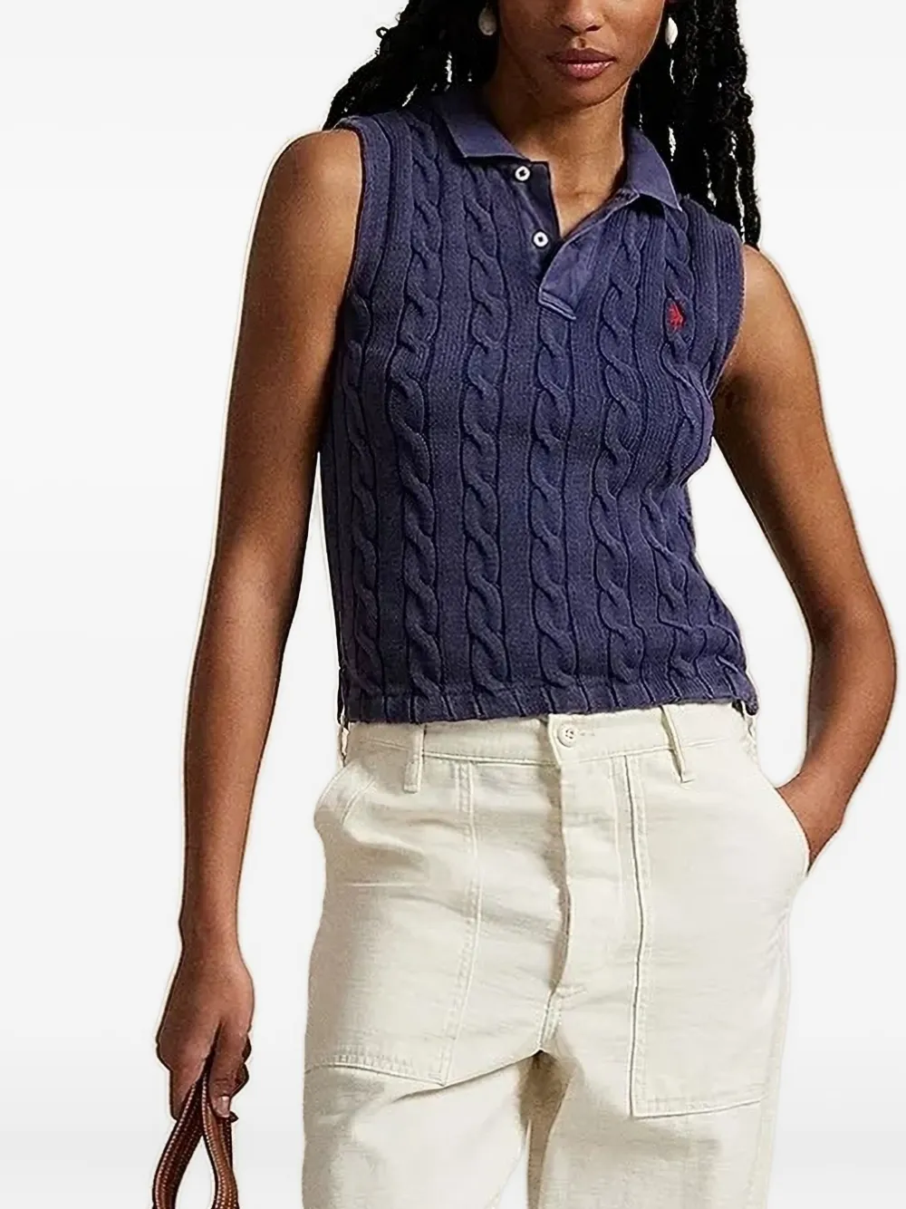 

Топ из косичек POLO RALPH LAUREN, синий