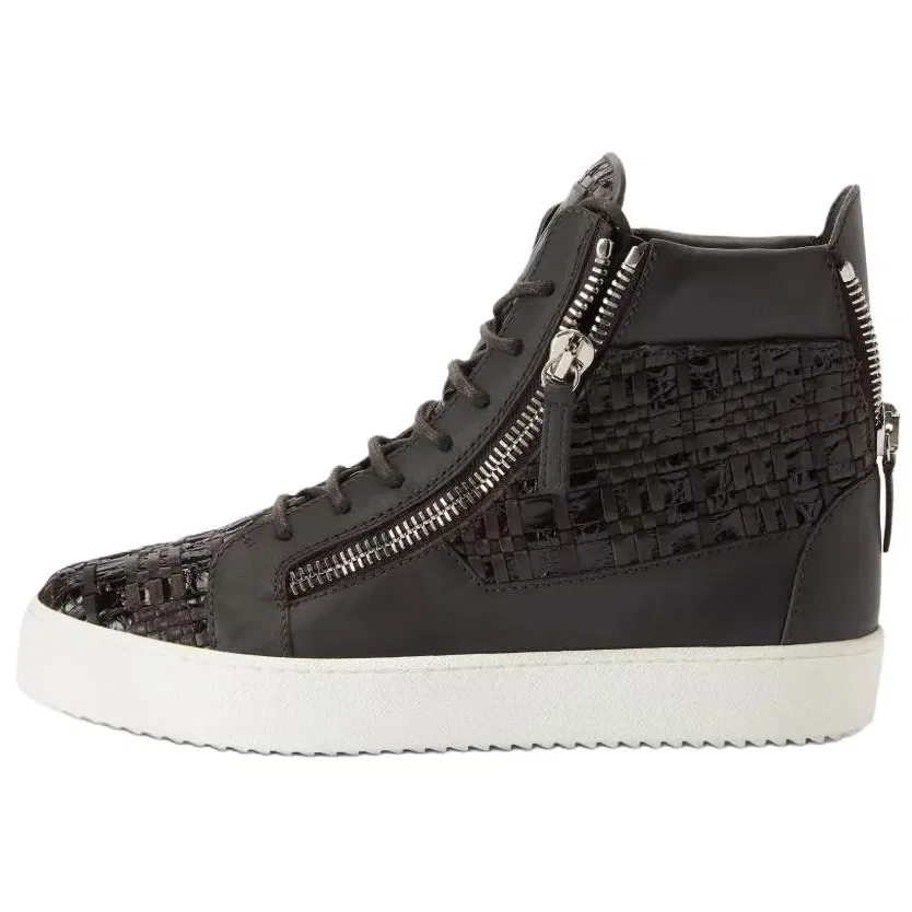 Кроссовки Giuseppe Zanotti с крокодиловым принтом коричневые