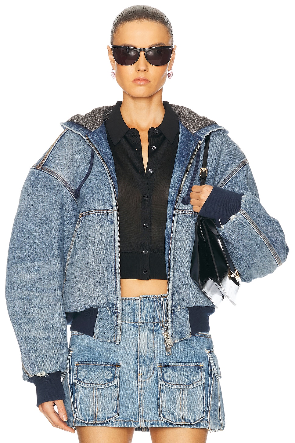 

Рабочая куртка на молнии Alexander Wang, Classic Worn Indigo