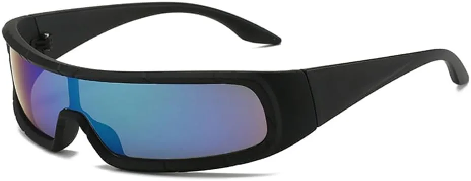 

Солнцезащитные очки прямоугольной формы для женщин и мужчин, спортивные панк-очки, цельные очки-маски, мужские очки в маленькой оправе generic, C2 Black Green