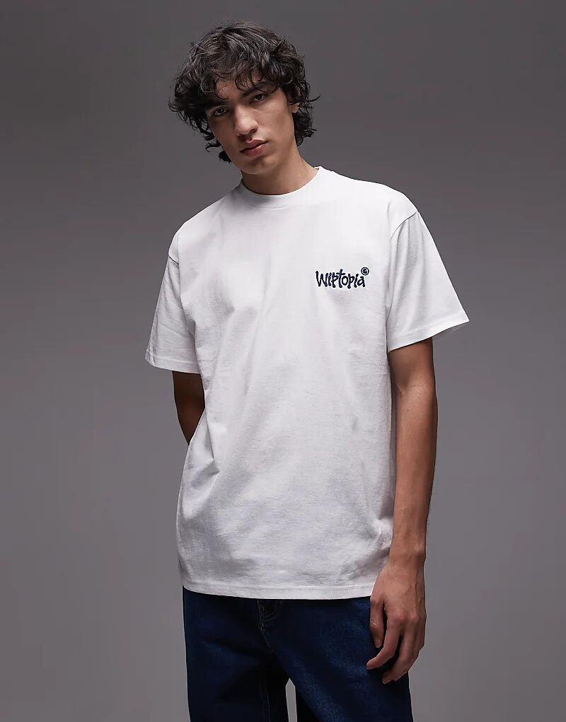 

Футболка свободного кроя Carhartt WIP wiptopia script белого цвета