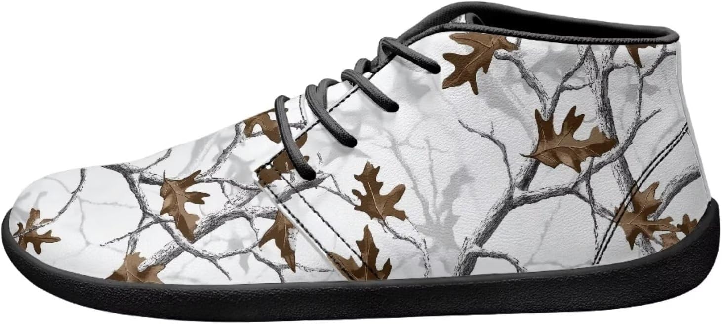 

Мужские камуфляжные охотничьи теннисные кроссовки на шнуровке для улицы, прогулок, занятий в спортзале, тенниса, спортивные кроссовки до щиколотки Ecaestolph, белый/коричневый