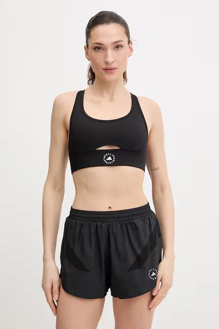 Спортивный бюстгальтер без застежки Adidas by Stella McCartney, черный
