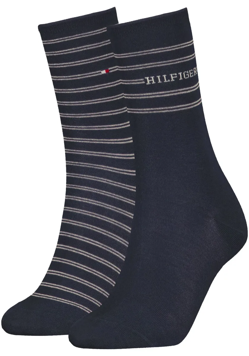 

Носки Tommy Hilfiger (2 шт.) с надписью-логотипом, цвет морской волны