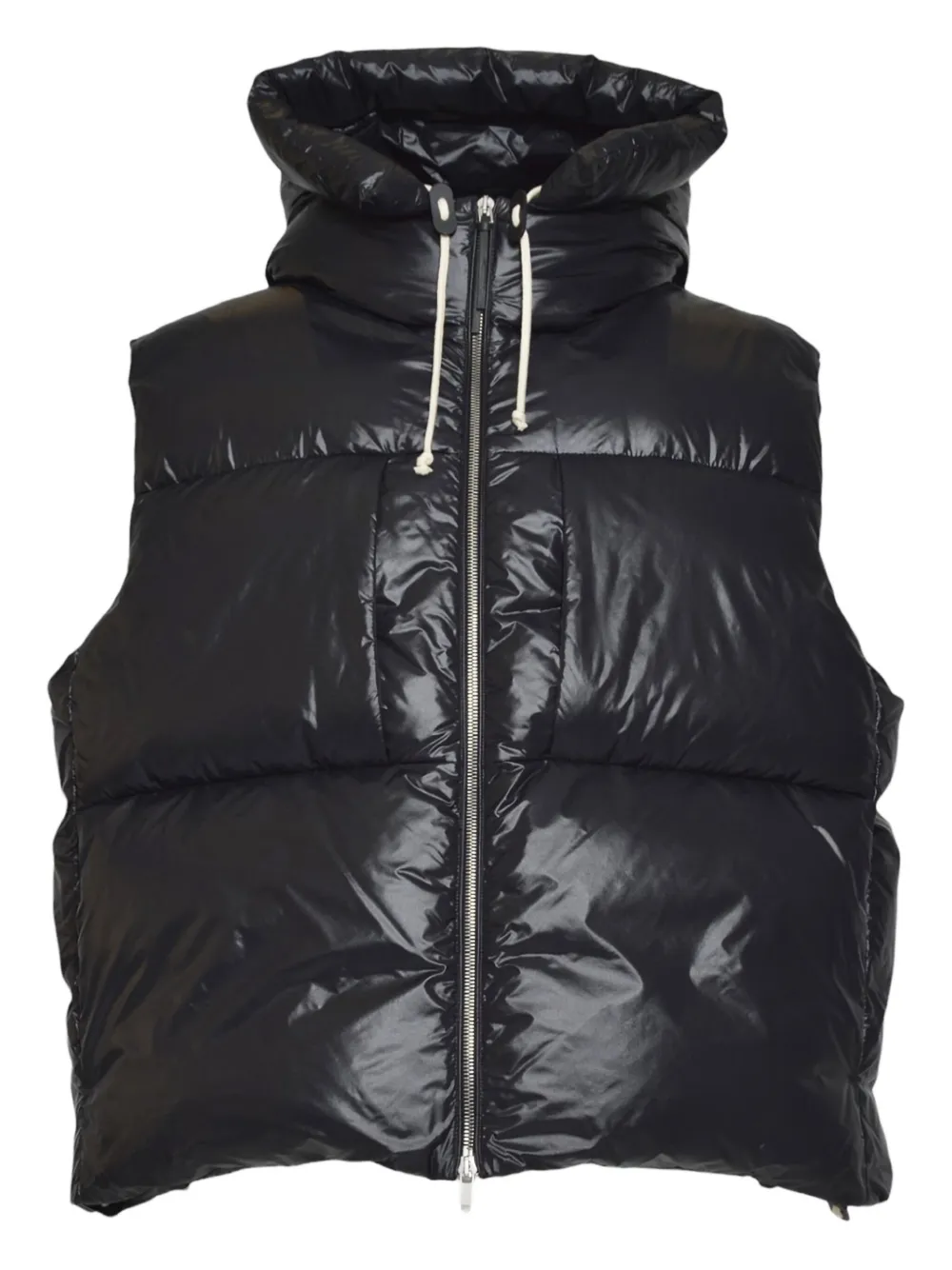 

Жилет с капюшоном на молнии JIL SANDER, черный