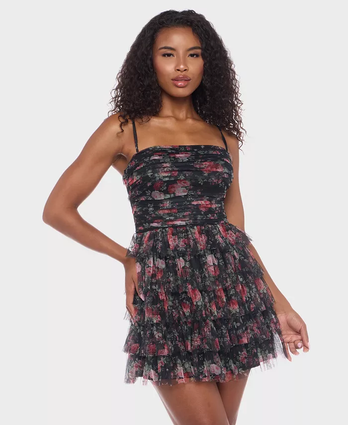 

Платье без бретелек с прямым вырезом и расклешенной юбкой для юниоров B Darlin