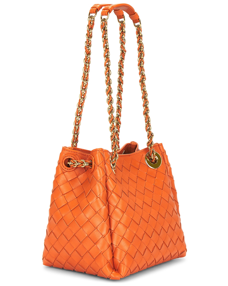 Маленькая сумка-цепочка с куполом Bottega Veneta, Burned Orange & Muse Brass — фото 4