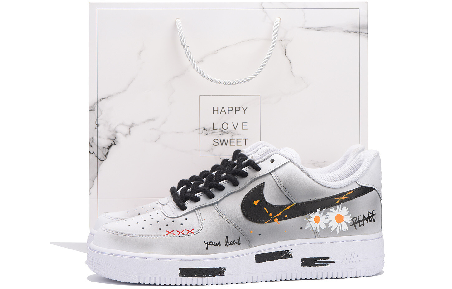 

Кроссовки Air Force 1 для скейтбординга, унисекс, низкие, черный/белый Nike