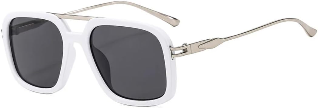 

Солнцезащитные очки для мужчин и женщин - защита UV400 - линзы с двойной перемычкой и градиентным покрытием для занятий спортом на открытом воздухе и вождения DSVIGF, White Gray