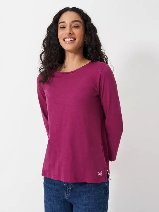 

Топ Crew Clothing Perfect Slub Crew Neck, цвет berry/red