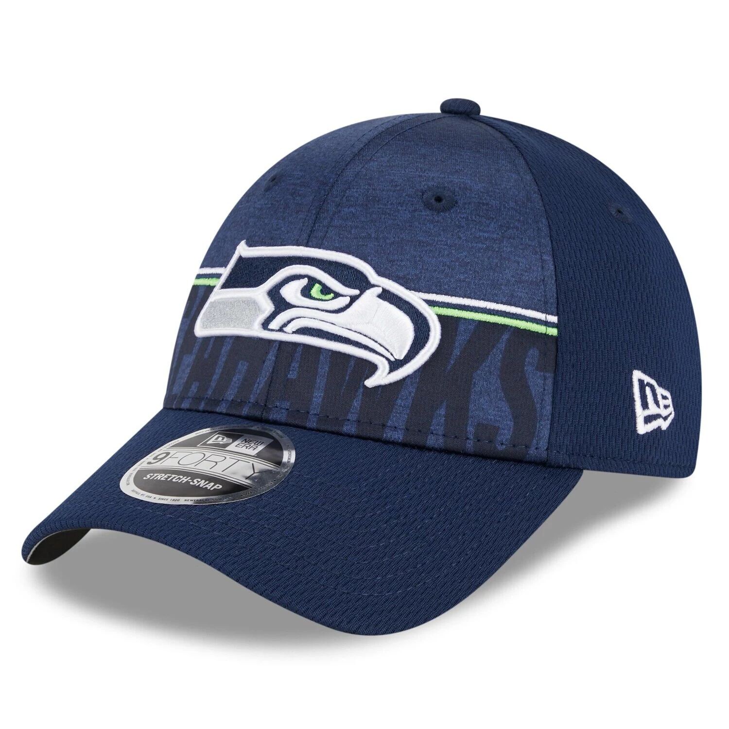 

Мужская регулируемая кепка New Era Navy Seattle Seahawks 2023 NFL Training Camp 9FORTY