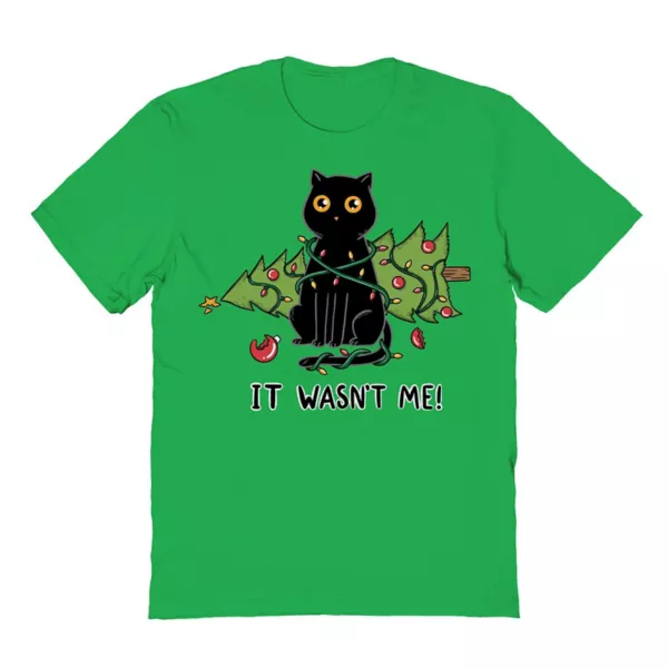 

Мужская футболка с рождественским рисунком кота и елки Licensed Character, цвет irish green