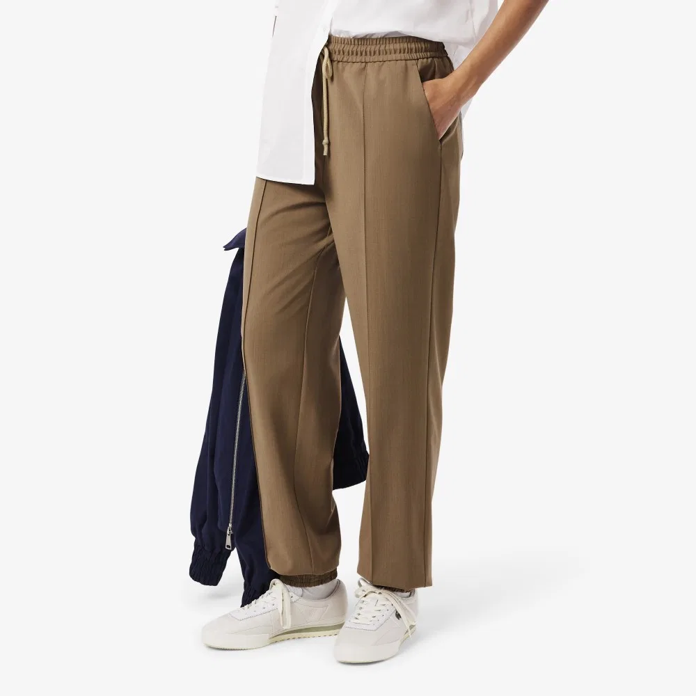 Женские шерстяные брюки-трек Lacoste, элегантные, бежевый — фото 2