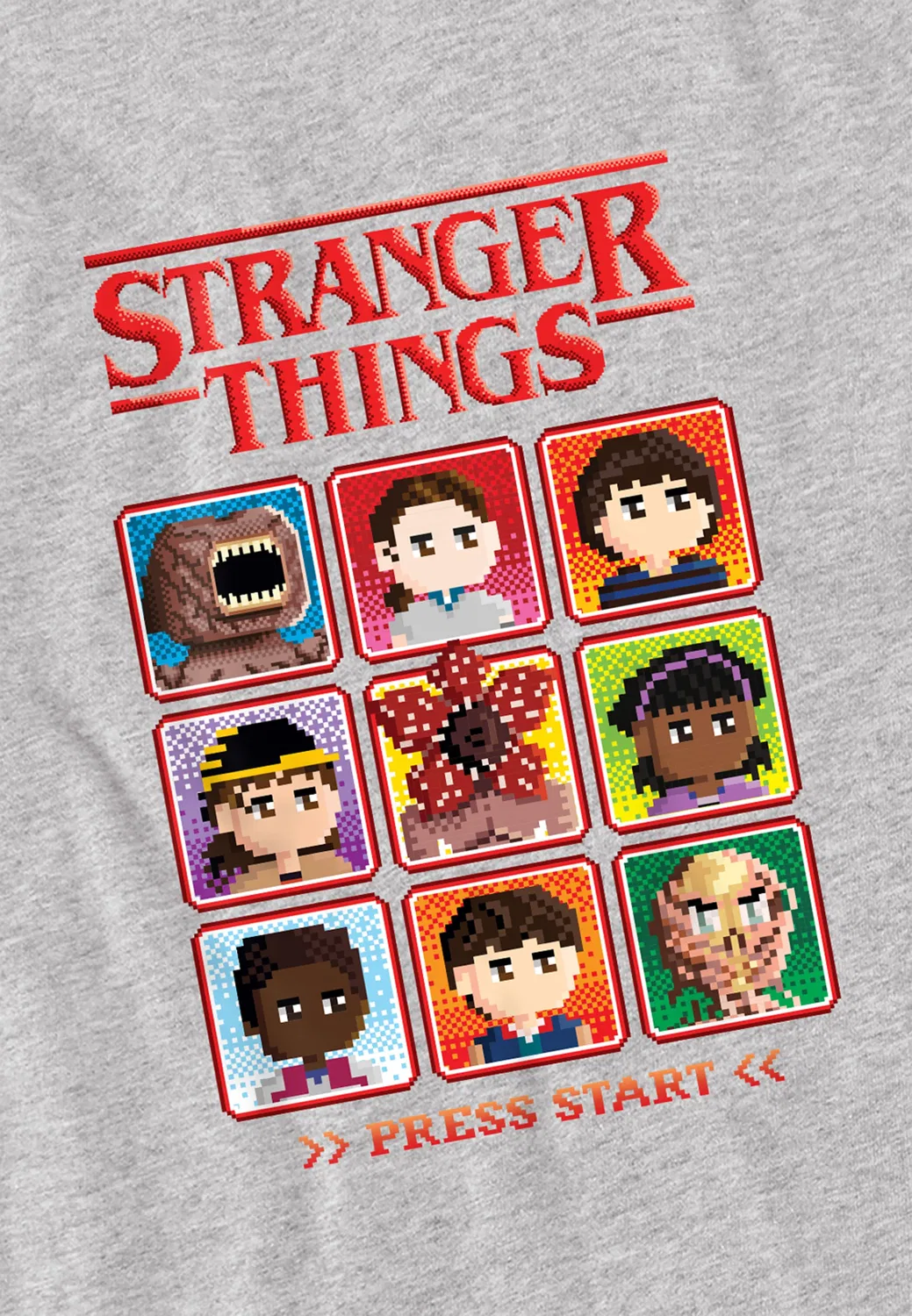 Футболка детская с принтом Stranger Things, серый — фото 2