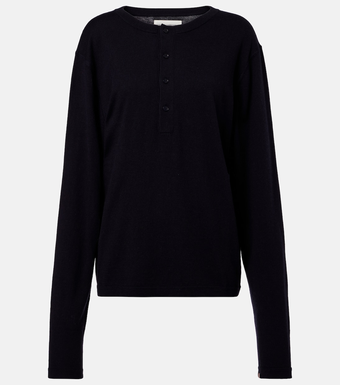 

№370 Хлопковая и кашемировая рубашка Henley Extreme Cashmere, темно-синий
