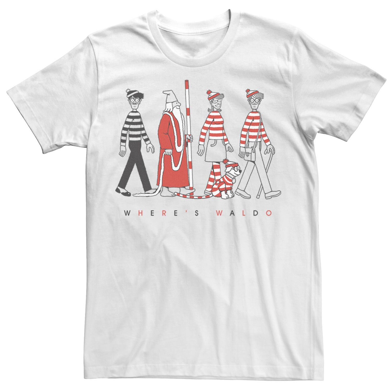

Мужская футболка в полоску Where's Waldo Group Walk Licensed Character