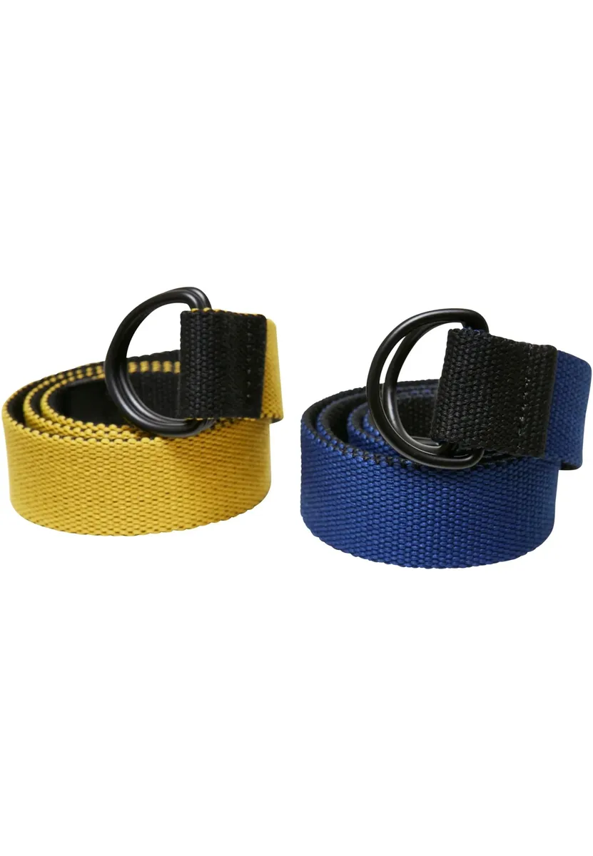 

Поясной ремень URBAN CLASSICS " Urban Classics Unisex Easy D-Ring Belt Kids 2-Pack", цвет Schwarz-Royalblau-Gelb