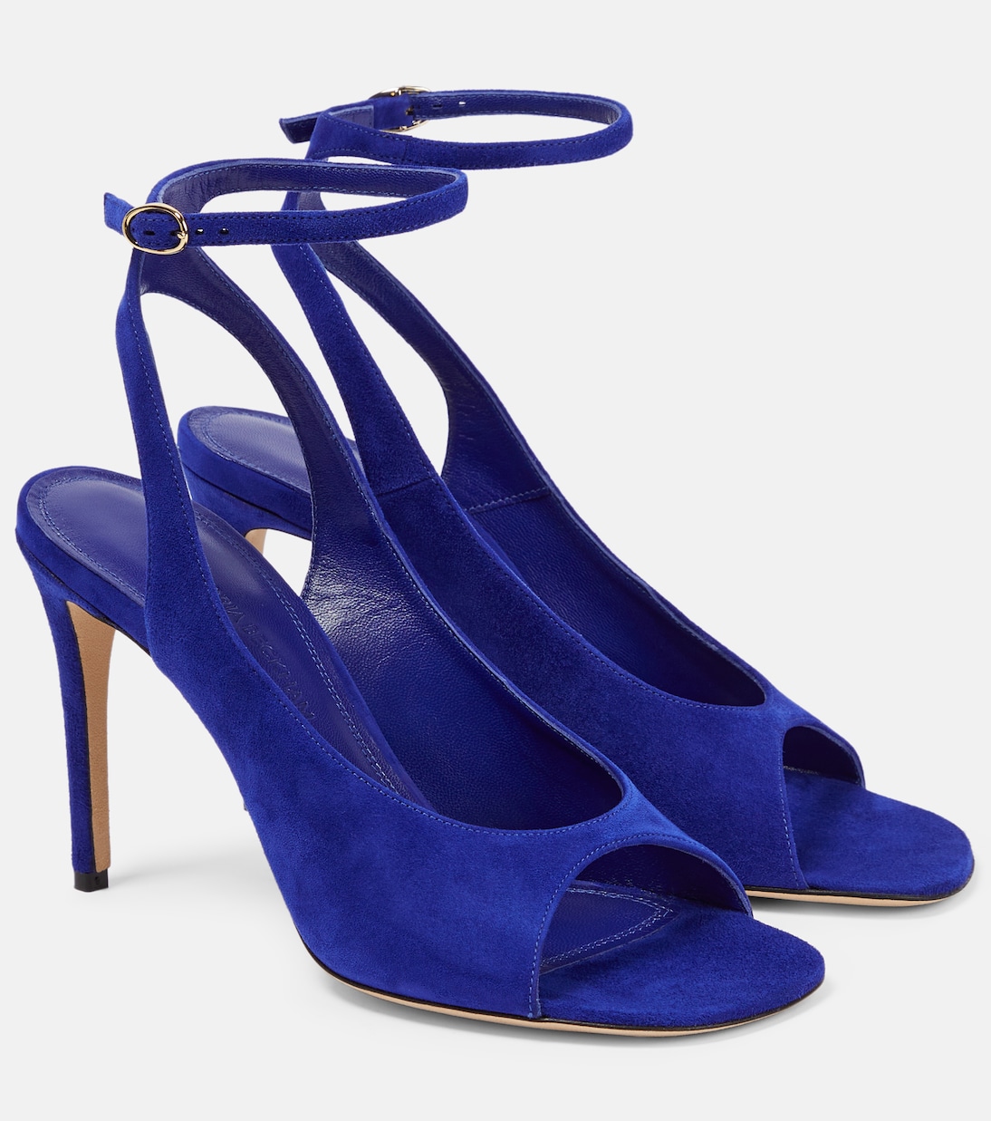 Замшевые сандалии с открытой пяткой Victoria Beckham, Night Blue