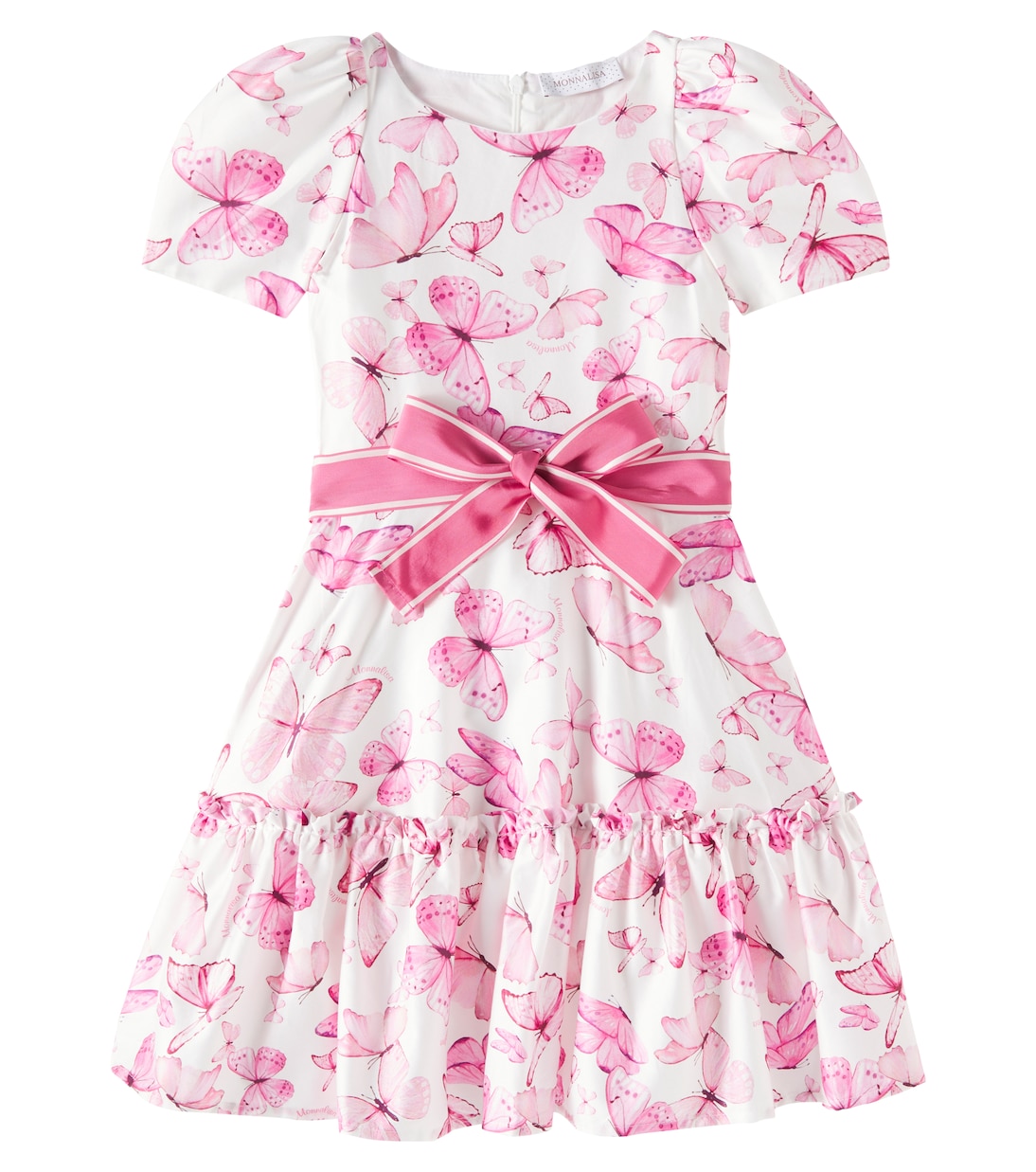 

Платье из хлопкового атласа с принтом Monnalisa, Bloom Floral Print