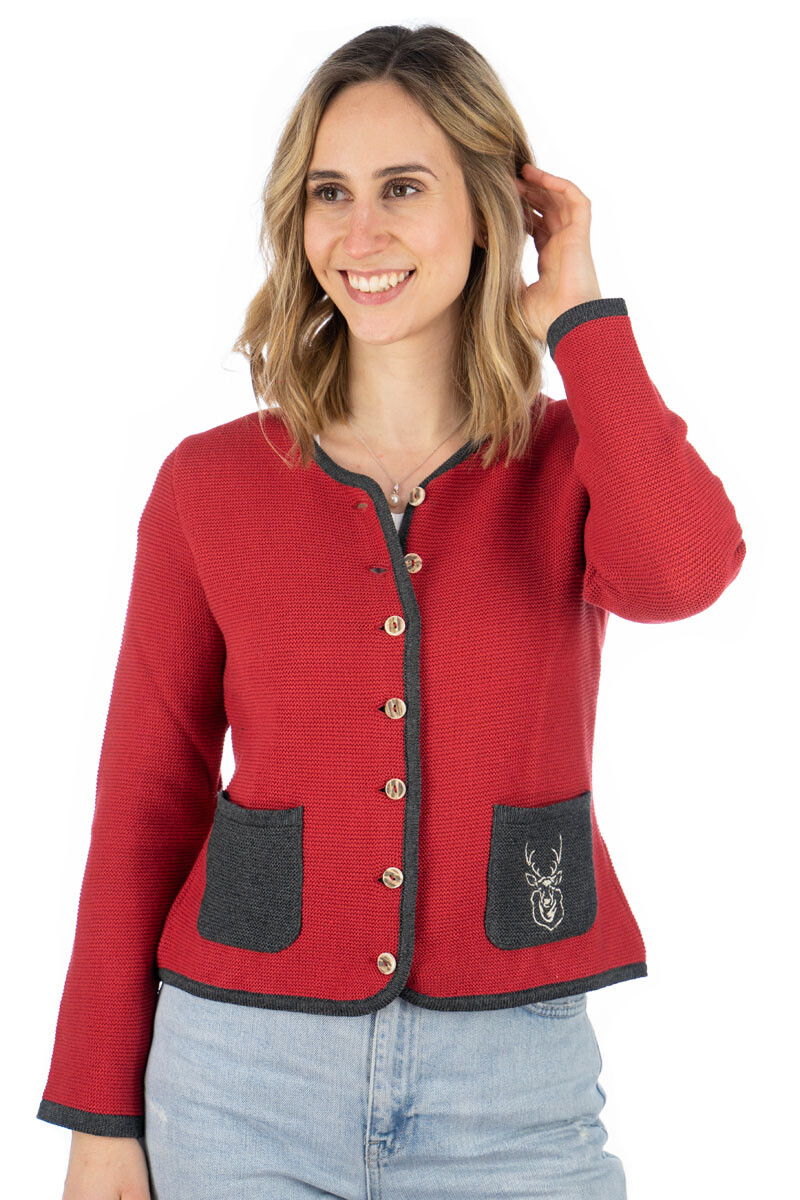 

Кардиган OS Trachten Strickjacke Enkeyo, цвет mittelrot