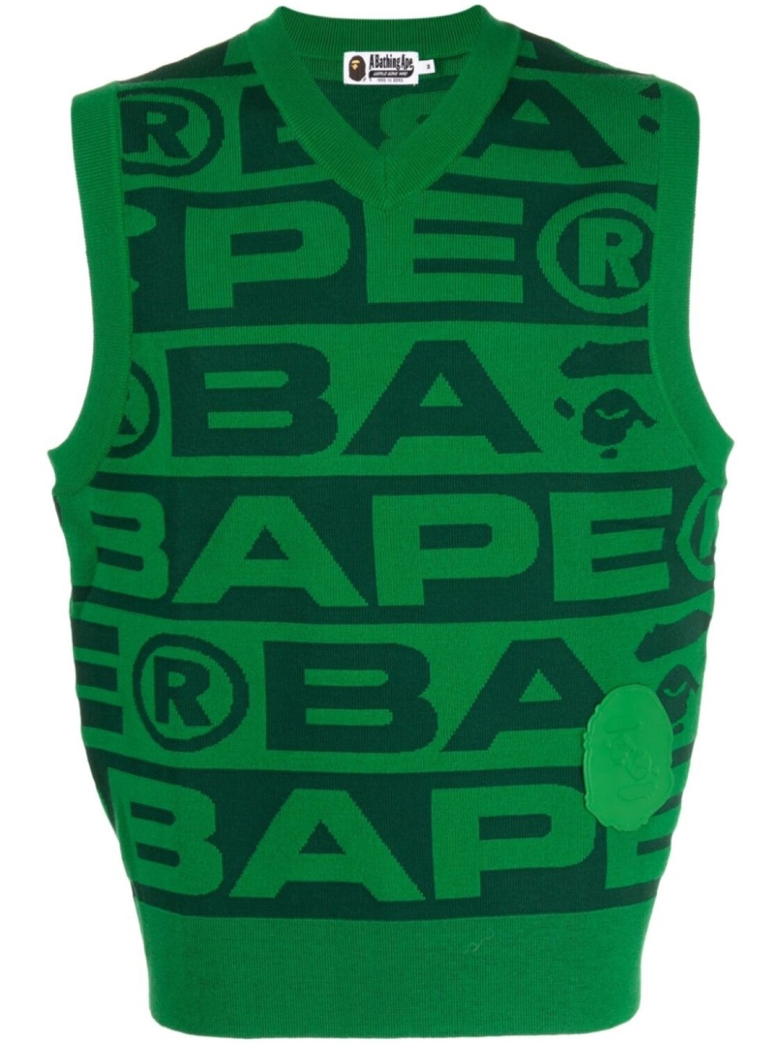 

Топ с V-образным вырезом и логотипом A BATHING APE, зеленый