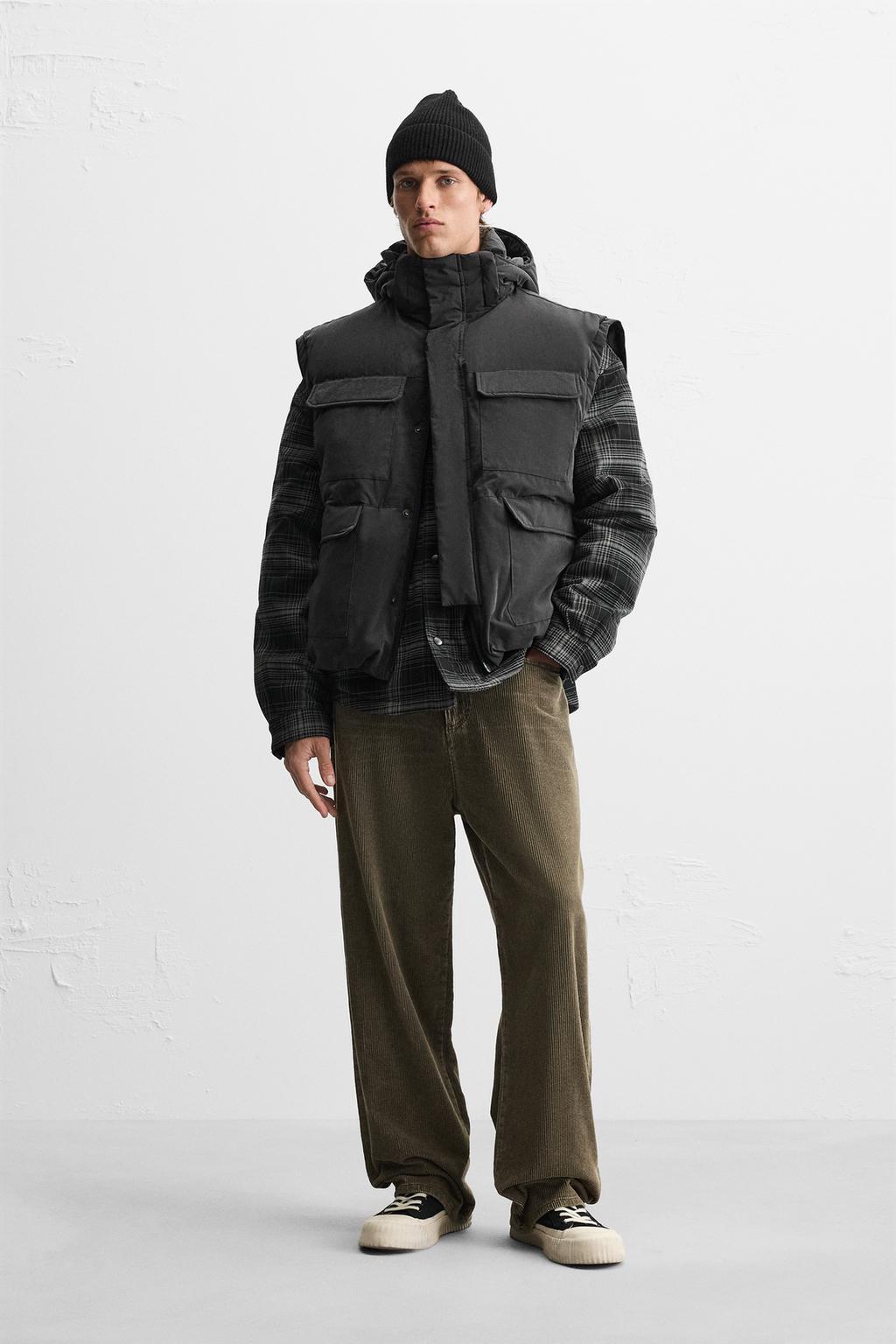 

Водоотталкивающий жилет из фугу ZARA, черный