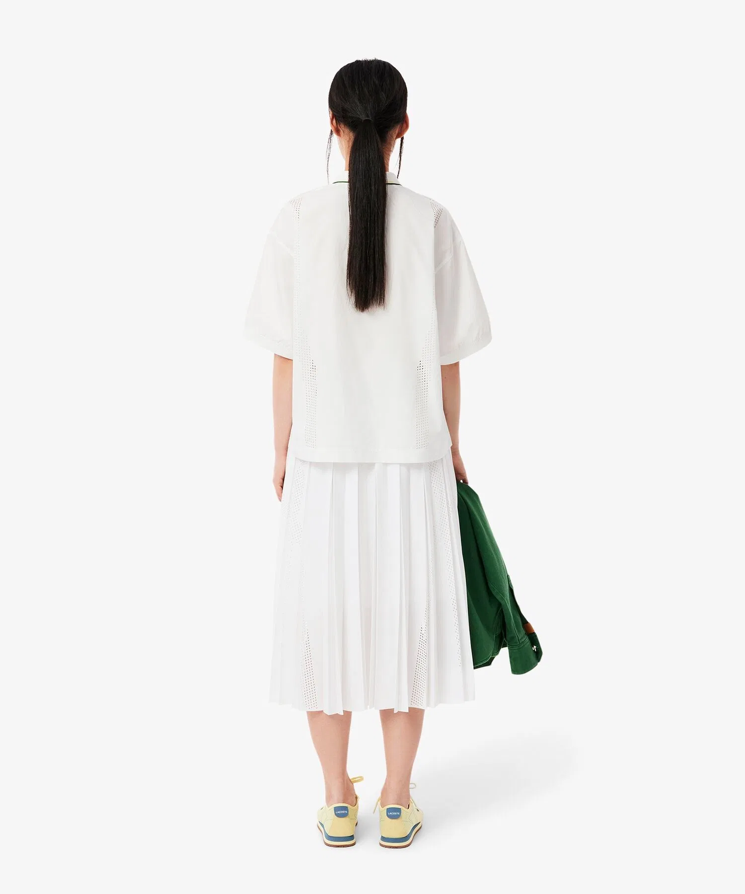 Юбка Lacoste с асимметричным подолом, плиссированная, черная — фото 4