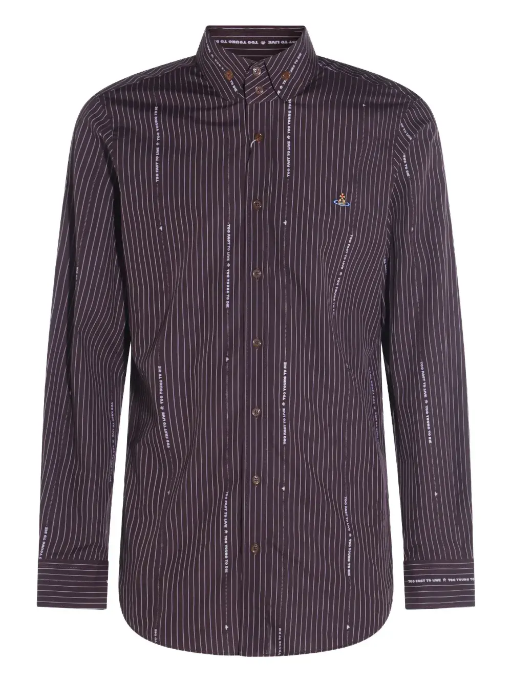 

Рубашка orb в тонкую полоску Vivienne Westwood, коричневый