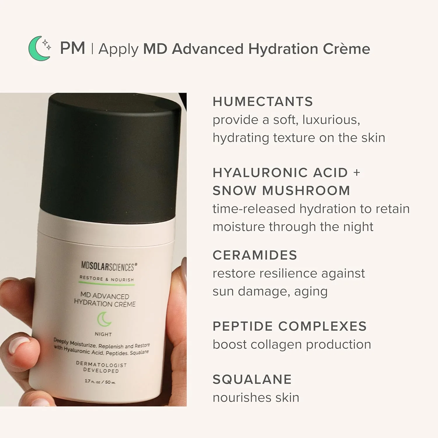 Набор MDSolarSciences Daily Perfecting Moisturizer SPF 30 и MD Advanced Hydration Creme | Дневной и ночной уход | Защита и восстановление кожи — фото 4