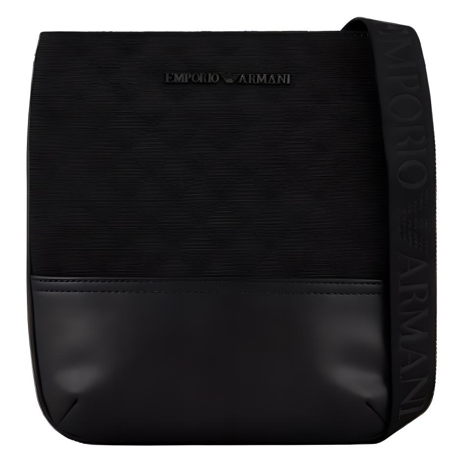 

EMPORIO ARMANI Хлопковая мужская сумка через плечо черная