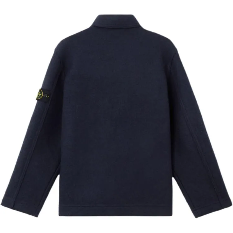 Рубашка-жакет из virgin wool STONE ISLAND, marine синий — фото 3