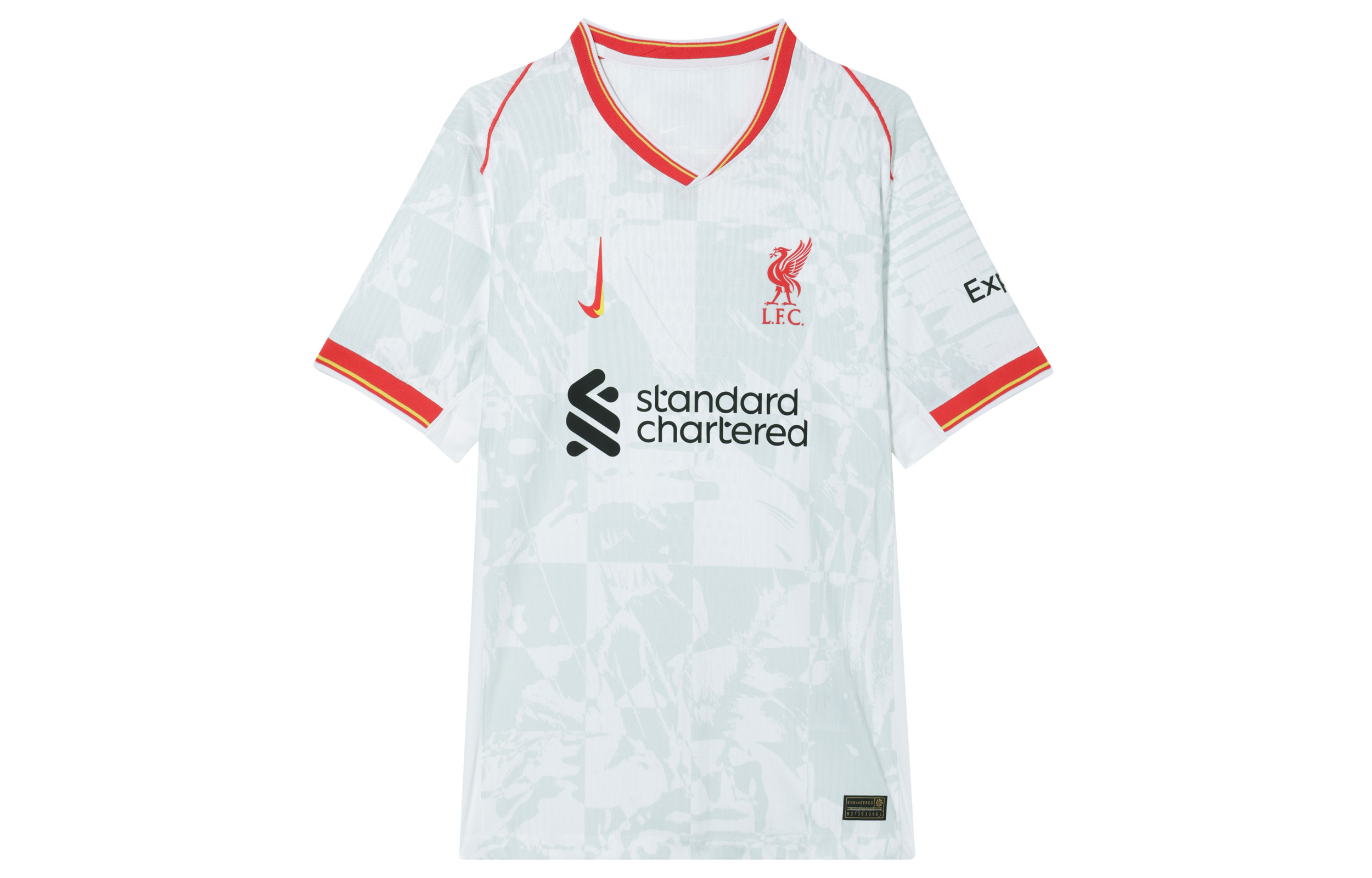 Ливерпуль Fc 2024/25 гостевая футболка для мужских тренировок Dri FIT Adv футбольная аутентичная Nike, белый/платиновый/черный/красный — фото 3