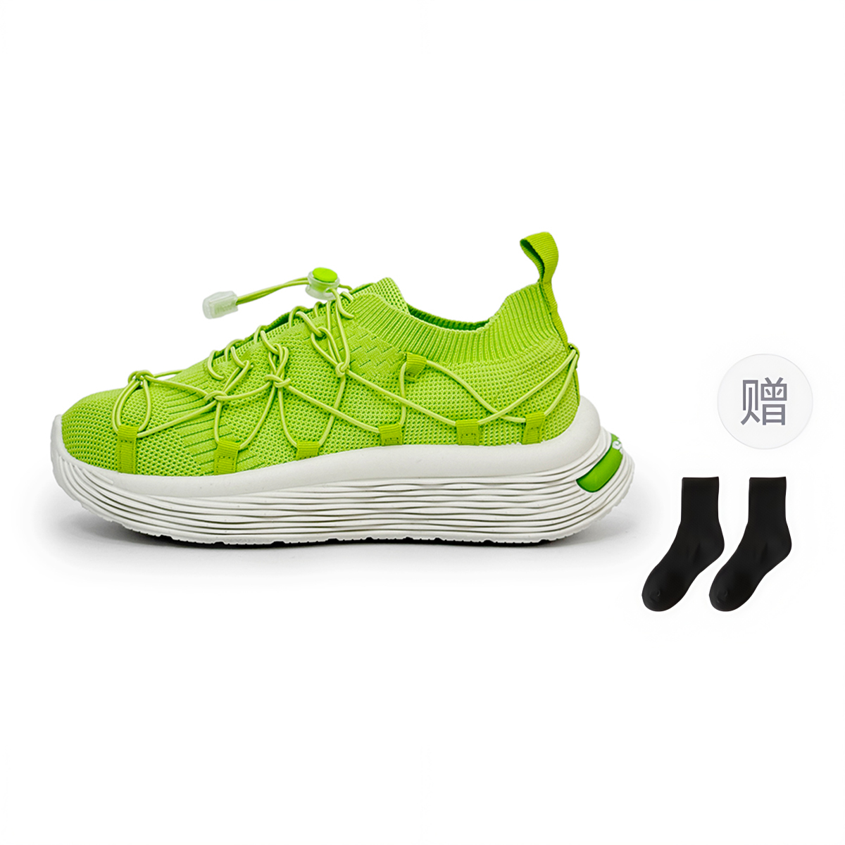 

Fawn Miri Низкие повседневные кроссовки мужские зеленые с носками, цвет Green-Comes with Socks