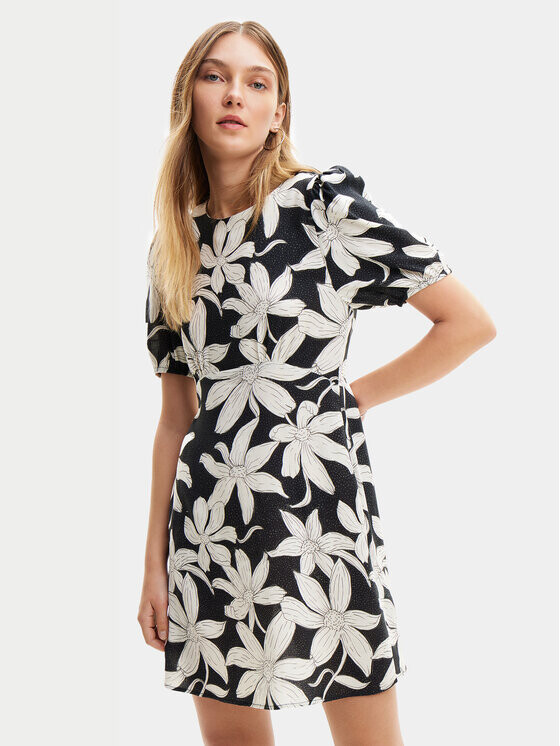 

Летнее платье прямого кроя Desigual, черный