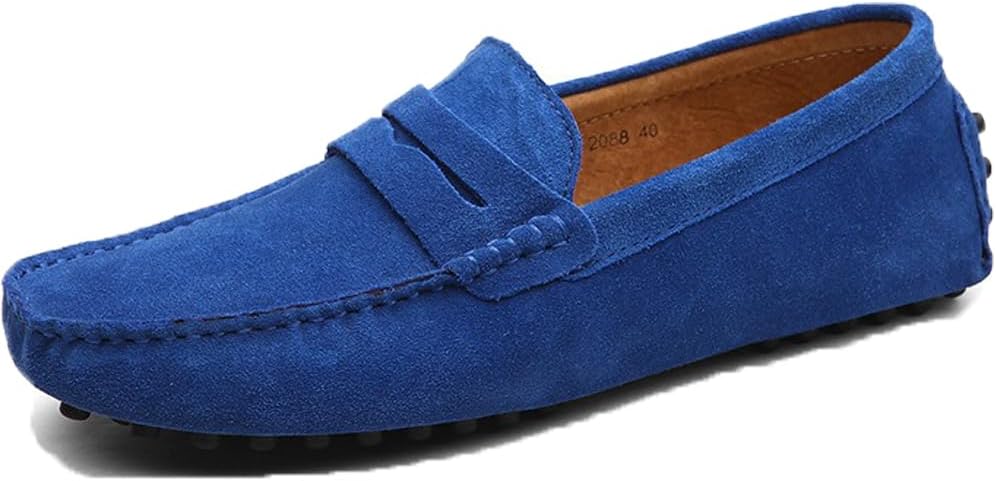 

Мужские замшевые мокасины HARGLESMAN для вождения, слипоны, лодочные туфли, синий