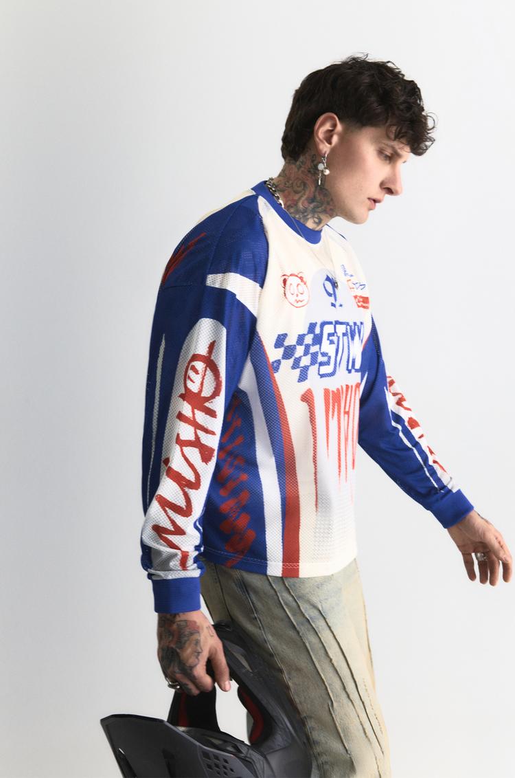 

Футболка гоночная Misho x stwd Pull And Bear, белый